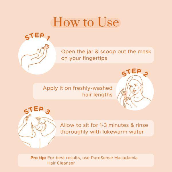 PureSense Macadamia Deep Nourishing Hair Mask for Dry and Chemically Treated Hair 140 gm - Hair Masks & Packs