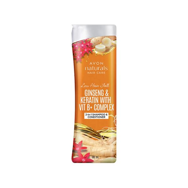 Avon Naturals Ginseng & Keratin With Vitamin B+ Complex 2-In-1 Shampoo & Conditioner 180 ml - Dry Shampoos & Conditioners