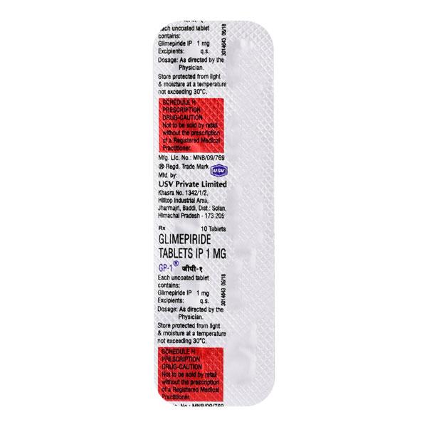 GP 1mg Tablet 10'S - Diabetes-Ant