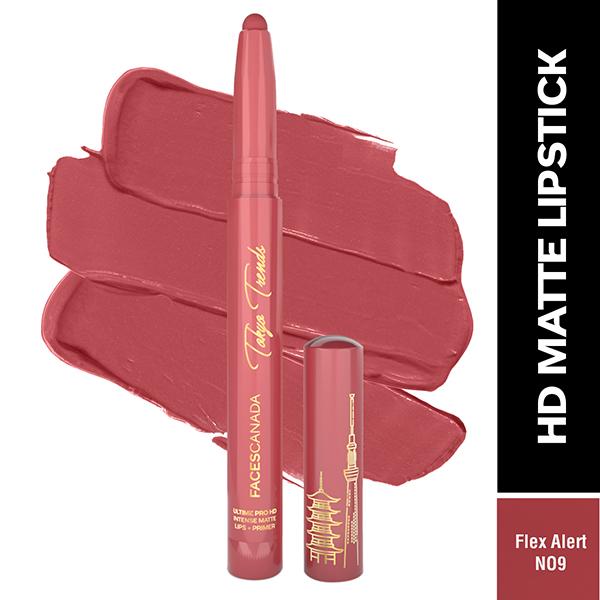 Netmeds | Faces Canada Ultime Pro Hd Intense Matte Lips + Primer - Flex Aleart N09, Limited Edition 1.4 gm