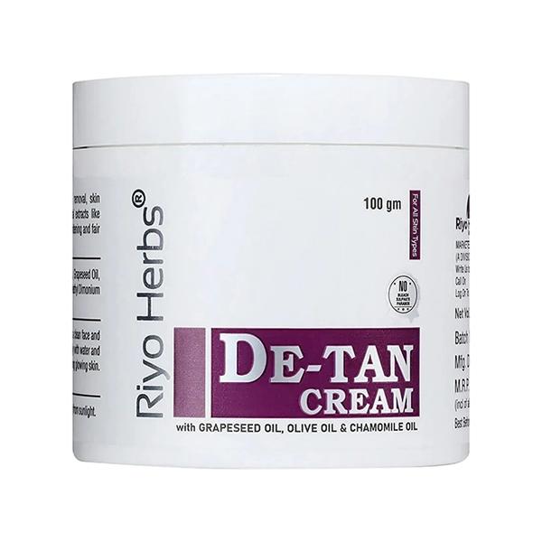 Riyo Herbs De-Tan Cream - Grapeseed Oil Olive Oil & Chamomile 100 gm