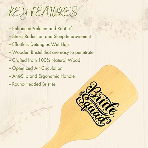 Allure Personalised Paddle Hair Brush Bride Squad Print 1's - Hair Brushes