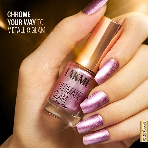 Lakme Ultimate Glam Chrome Nail Pink 6 ml - Nail Polish