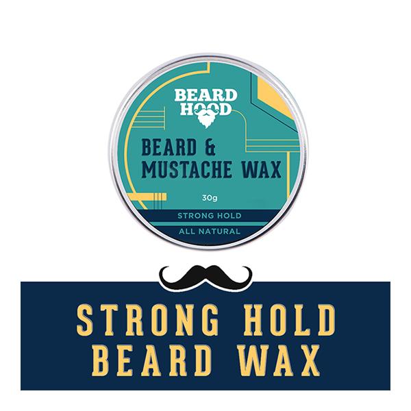 Beardhood Mustache & Beard Wax - Strong Hold All Natural 30 gm - Beard Wax