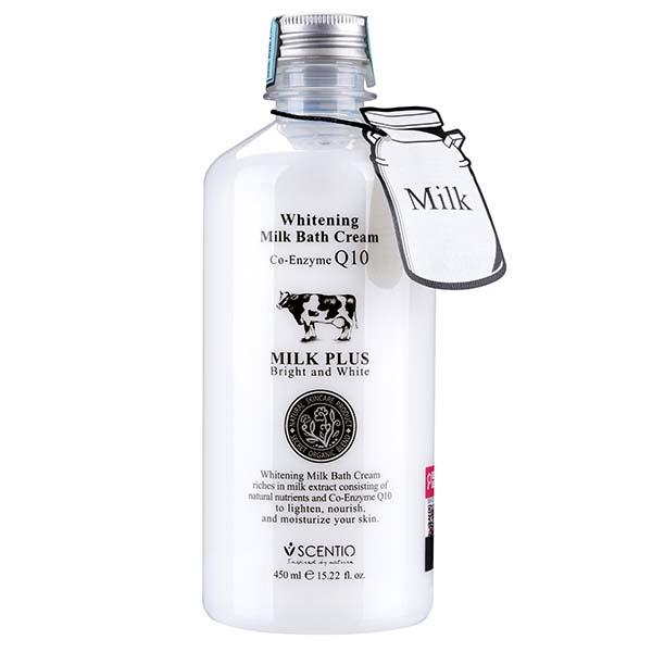 Scentio Milk Plus Organic Whitening Q10 Bath Cream 450 ml - Shower Gels & Body Wash