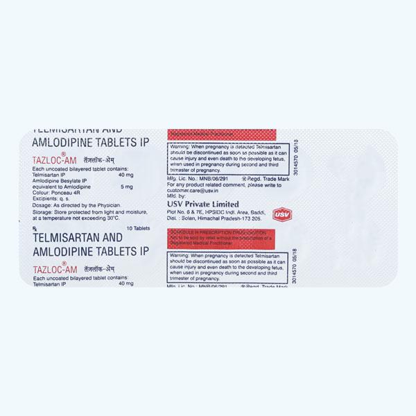 Tazloc AM 40mg Tablet 10'S - Hypertension-Ang