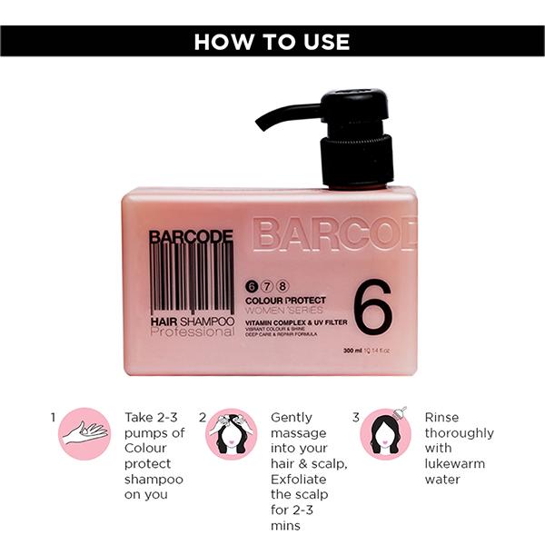 Barcode Professional Hair Shampoo Colour Protect (BCSH004) 300 ml - Shampoos