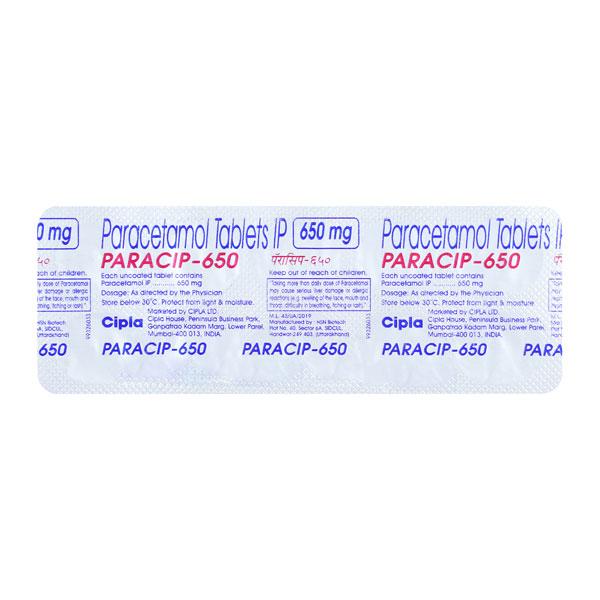 Netmeds | PARACIP 650mg Tablet 10's (se)