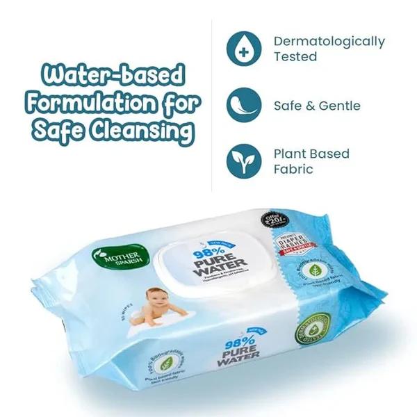 Mother Sparsh 98% Water Based Wipes (Pack of 3 x 80's) - Diapers & Wipes
