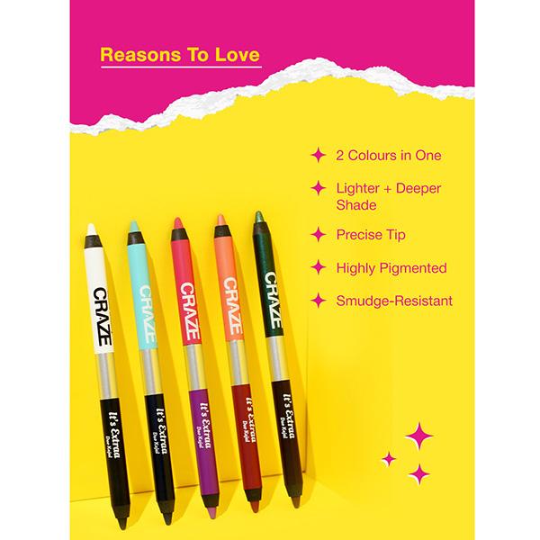 Swiss Beauty Craze It's Extraa Duo Kajal with Vitamin E, 2-In-1 Shades Pretty Little Liars (01) 2.6 gm - Kajal & Kohls