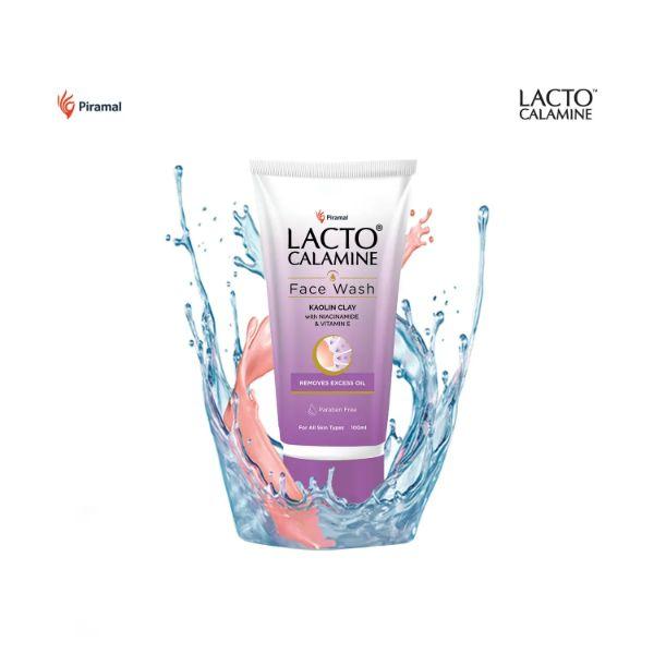 Lacto Calamine Daily Facewash with Kaolin Clay, Niacinamide and Vitamin E for Oily Skin 100ml 2's - Face Wash & Cleansers