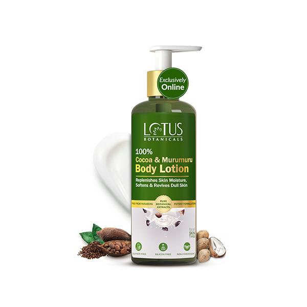 Netmeds | Lotus Botanicals 100% Cocoa & Murumuru Body Lotion, Moisturizes Dry Skin, All Skin Types 280 ml