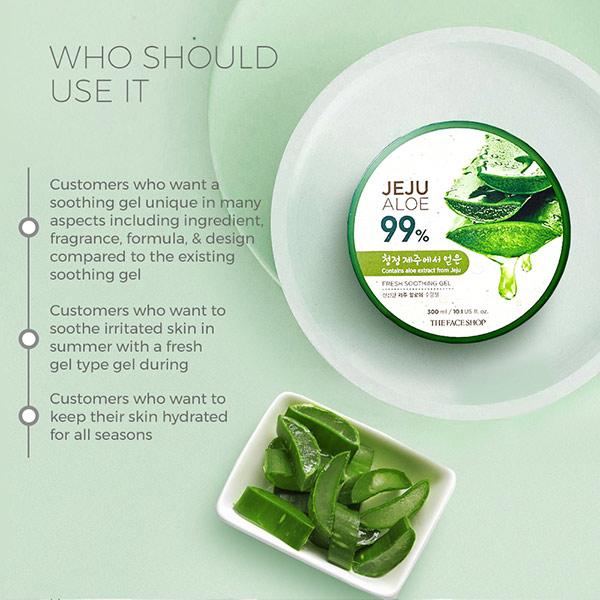 The Face Shop Jeju Aloe 95% Fresh Soothing Gel 300 ml - Face Gels