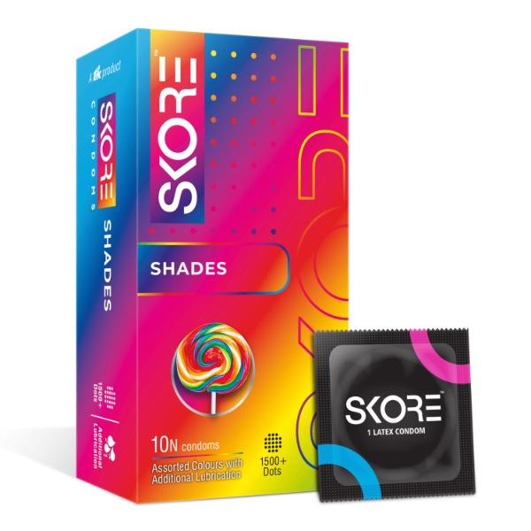 Netmeds | Skore 1500+ Raised Dots Condoms - Shades 10's