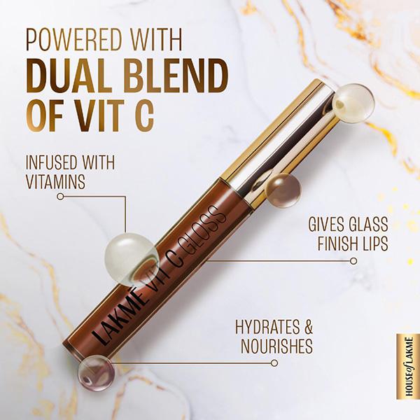 Lakme SuperglowVIT-C Gloss-Coca BrownC4 2.5 ml - Lip Glosses