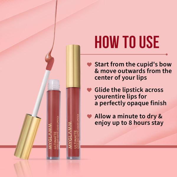 MyGlamm Ultimatte Long Stay Matte Liquid Lipstick-Nude Bombshell 2.5 ml - Lipsticks