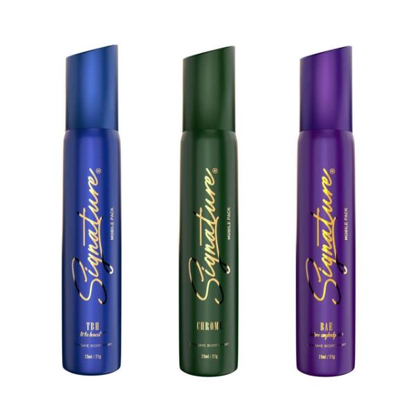 Netmeds | Signature Perfume Body Spray (Combo Pack Of TBH 25 ml + Chrome 25 ml + Bae 25 ml)
