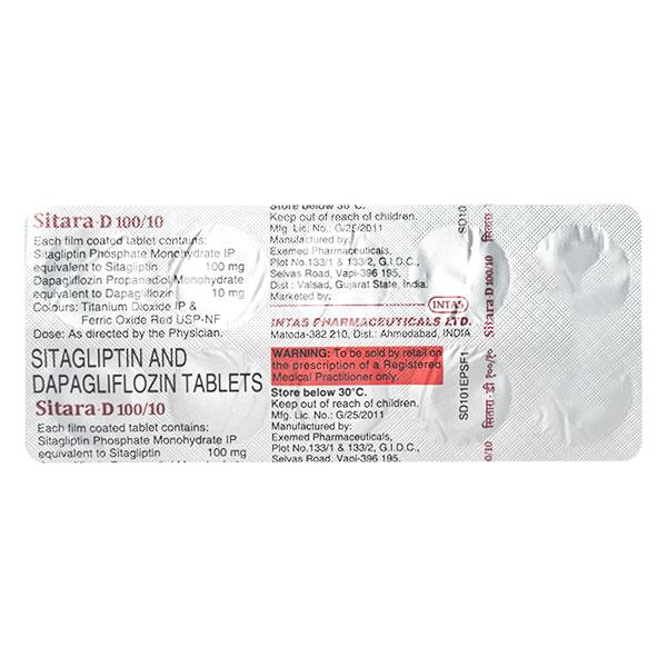 SITARA D 100/10 Tablet 10's - Diabetes-Ant