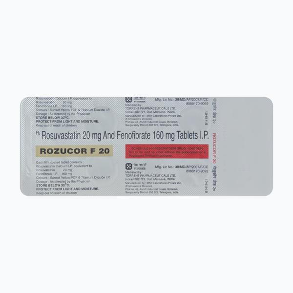 Rozucor F 20mg Tablet 10'S - High Cholesterol-Dys