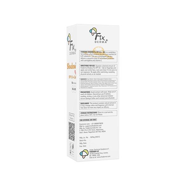Fixderma Shadow RX Sunscreen SPF 55+ Gel Sunscreen For Oily Skin 75 gm - Body Sunscreen