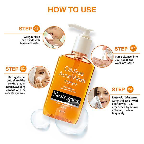 Neutrogena Oil Free Acne Wash 175 Ml - Scrubs & Exfoliants