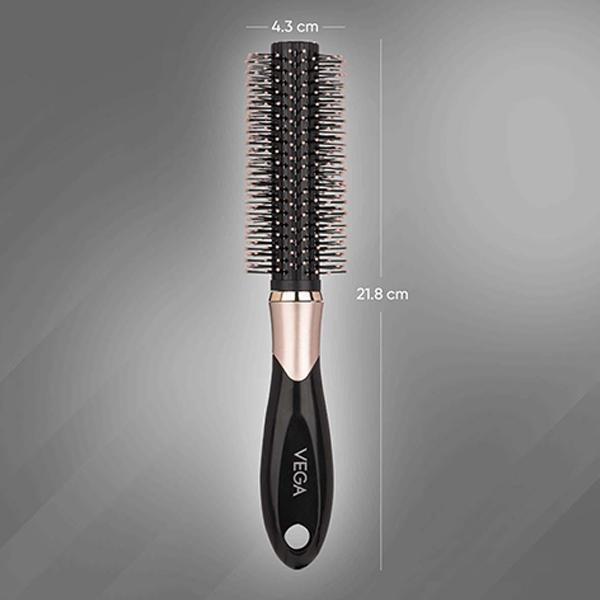 Vega Round Hair Brush for Men and Women, Reduces Snags, Detangle and Tangles (E34-RB) 65 gm - Hair Brushes