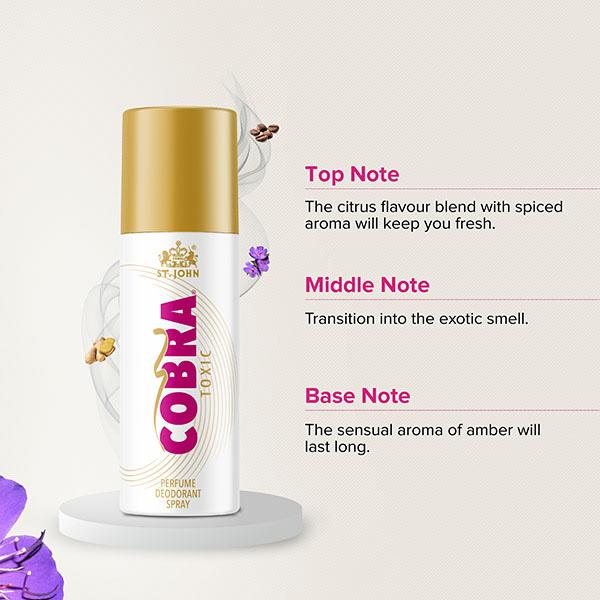 St. John Live Limited Edition Deodorant Spray 150 ml + Cool Limited Edition Deodorant Spray 150 ml + Cobra Oud Deodorant Spray 150 ml + Cobra Toxic Deodorant Spray 150 ml - Men Deodorants/Roll-Ons
