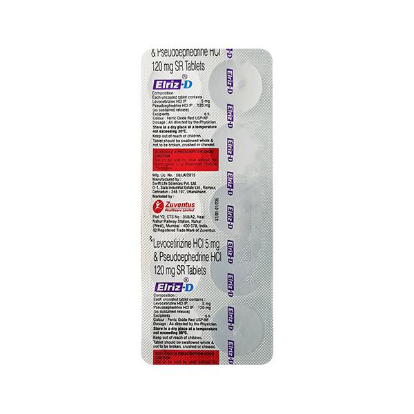 ELRIZ D Tablet 10's - Allergies-Ant
