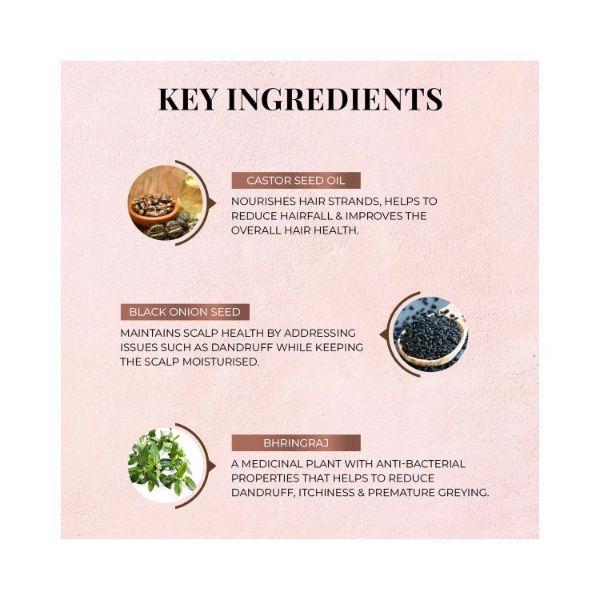 Just Herbs Haircare Castor + Black Onion Seed All Hair Types Shampoo 200ml - Shampoos