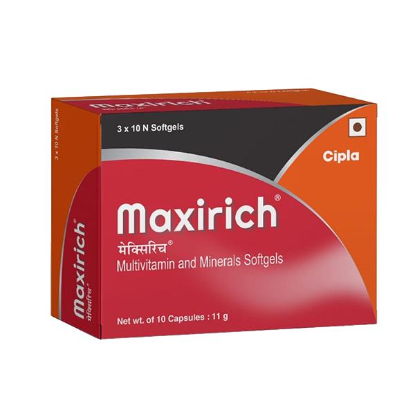 Netmeds | Maxirich Multivitamin and Minerals Softgels 10's