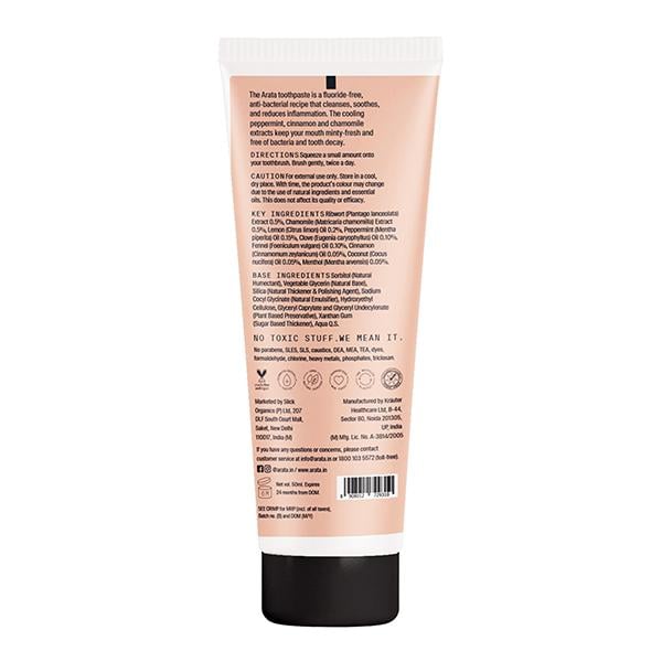Arata Natural Refreshing Toothpaste With Peppermint, Cinnamon Fights Tooth Decay 50 ml - Toothpaste