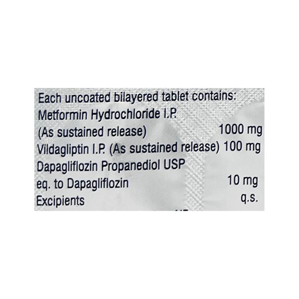 VIDAGLO DM 100/10/1000 Tablet 10's - Diabetes-Ant