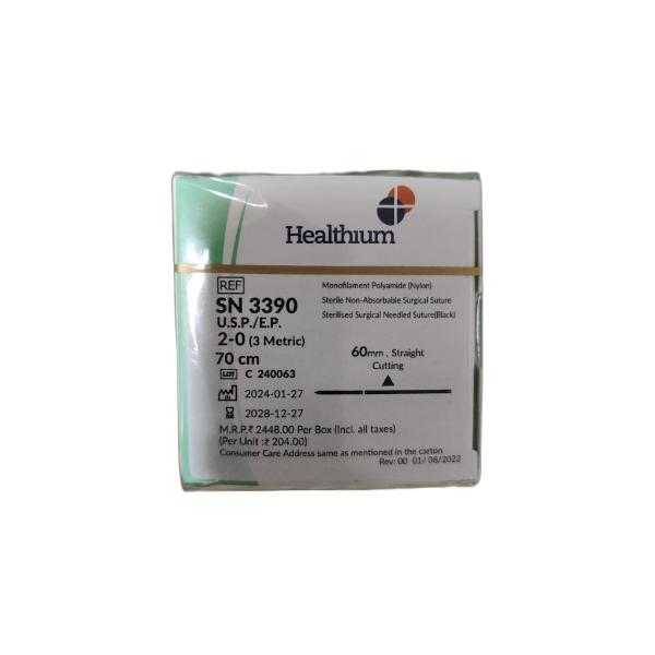 Healthium Trulon Surgical suture (2-0)(70 cm)(SN 3390) 1's - Sutures