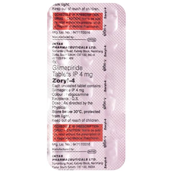 Netmeds | Zoryl 4mg Tablet 15'S
