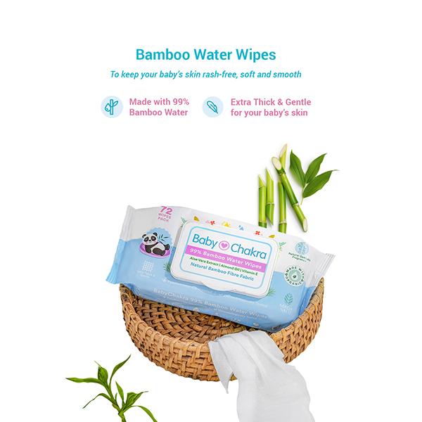 BabyChakra 99% Bamboo water wipes 72's - Diapers & Wipes