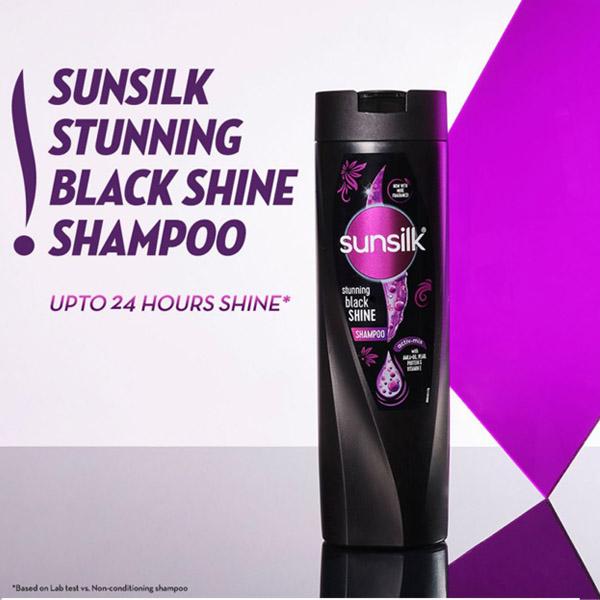 Sunsilk Stunning Black Shine Shampoo with A mla + Oil, Pearl Protein & Vitamin E 1000 ml - Shampoos