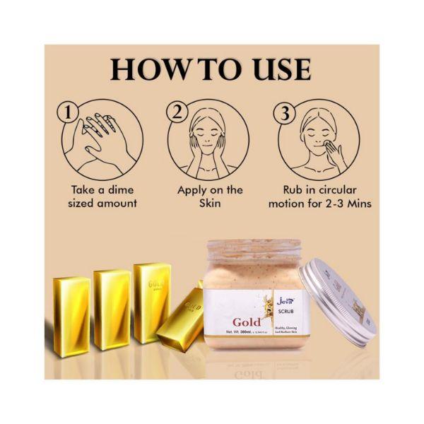 Jeva Gold Scrub for Healthy Glowing and Radiant Skin 380 ml - Scrubs & Exfoliants