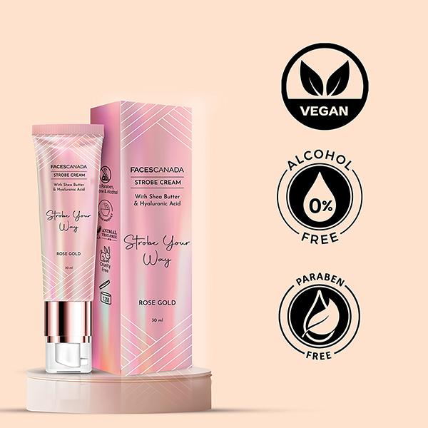 Facescanada Strobe Cream with Shea Butter & Hyaluronic Acid Strobe Your Way Rose-Gold 30ml - Face Moisturizers