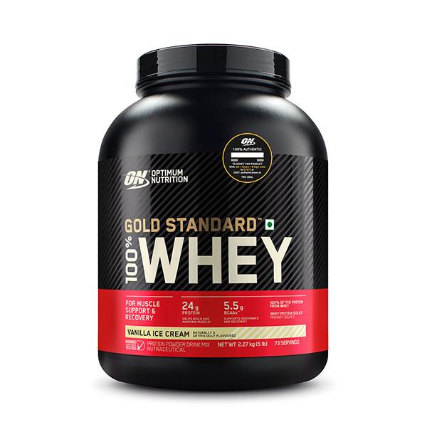 Netmeds | Optimum Nutrition (ON) 100% Whey Gold Standard Powder - Vanilla Ice Cream 5 lb