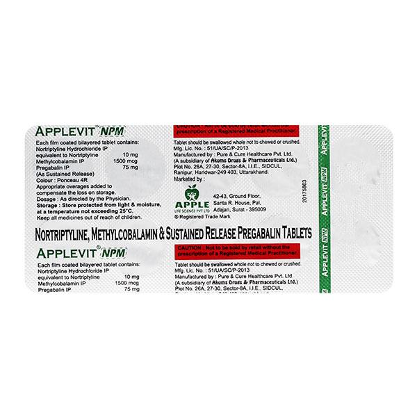 APPLEVIT NPM Tablet 10's - Neuropathic Pain-Dru