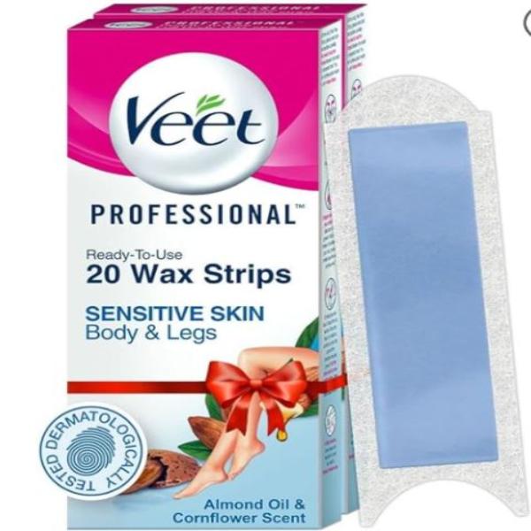 Netmeds | Veet Professional Full Body Wax Strips (Sensitive Skin) 20's with Perfect Finishing Wipes 4's