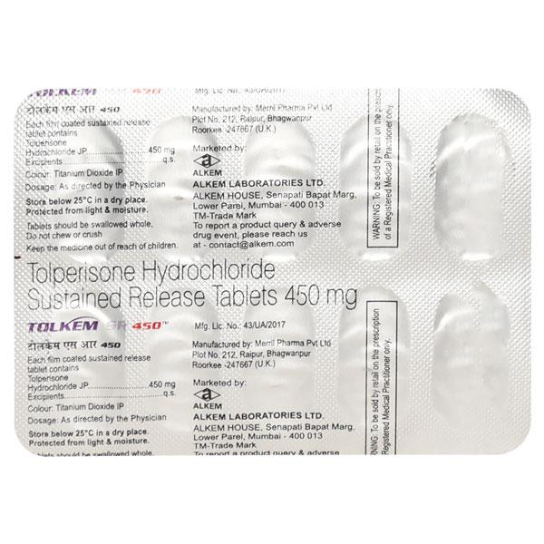 TOLKEM SR 450mg Tablet 10's - Muscle Spasm-Mus