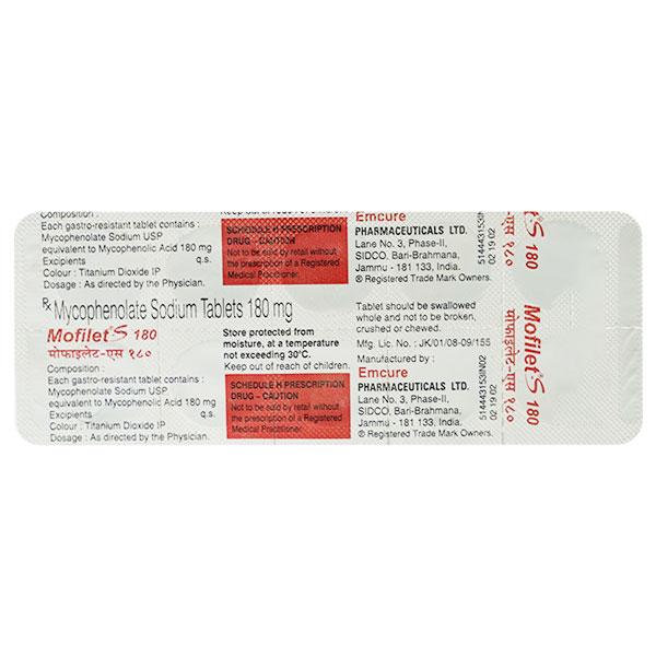 MOFILET S 180 Tablet 10's - Auto Immune Disease-Imm