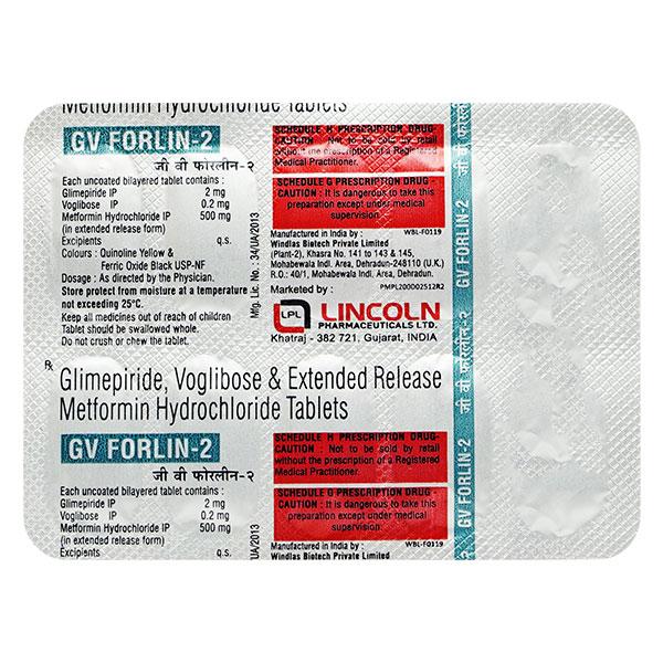 GV Forlin 2/500/0.2mg Tablet 10'S - Diabetes-Ant