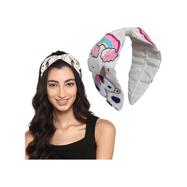 Netmeds | Majestique Beaded Embroidery Hair Bands, Hand Made Headband Accessories For Girls, Women 1's