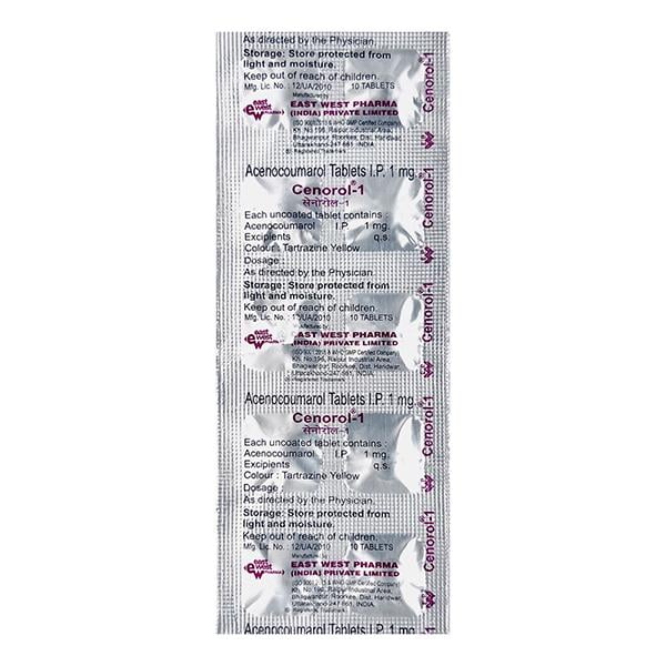 Cenorol 1mg Tablet 10'S - Blood Clot-Ant