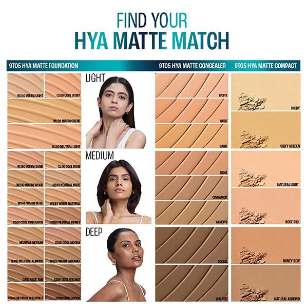 Lakme 9To5 Hya Matte Foundation + Hyaluronic Acid Cool Ivory 25 ml - Foundation
