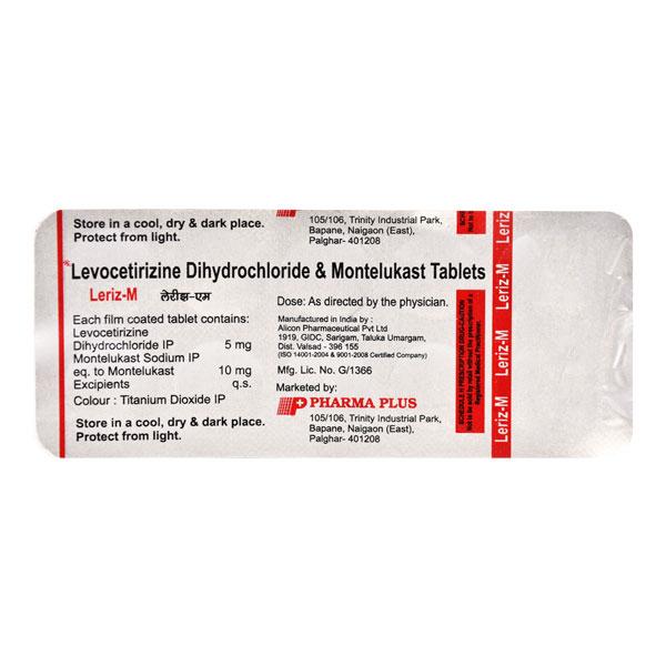 LERIZ M Tablet 10's - Allergies-Ant