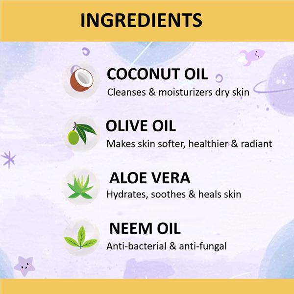 Cocomo Naturall Kids Face and Body Wash Floral Fragrance MoistureRich Moon Sparkle 200 ml - Baby Body Wash