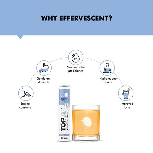 Nuvox TopUp CalD Calcium + Vitamin D Effervescent Tablet - Orange 32's - Calcium And Minerals